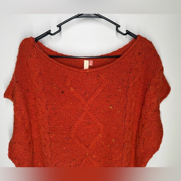 NEW Pilcro Anthropologie Oversized Dolman Cable Knit Pullover Rust Orange Boho - Picture 12 of 12